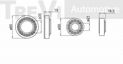 TREVI AUTOMOTIVE wb1258 -  Комплект подшипника ступицы колеса